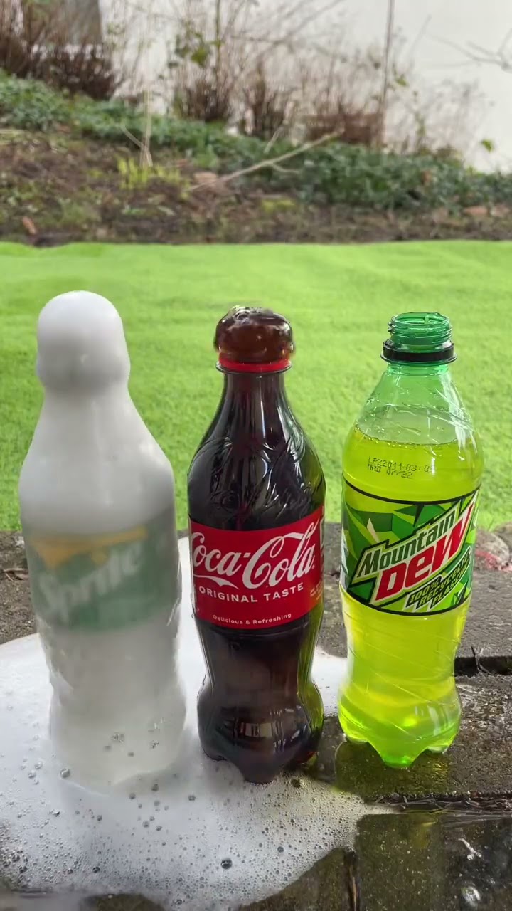 Coca Cola, Fanta, Sprite und Mentos |  #Experiments #Shorts