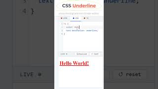 CSS Text Decoration Underline #csstutorial #htmltutorial #coding