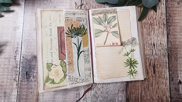 Altered Book #9 - Botanical Page Spread - Junk Journal