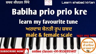 514L learn_shabad_kirtan on harmonium keertan tutorial (shabad babiha prio prio kre) easy tutorial