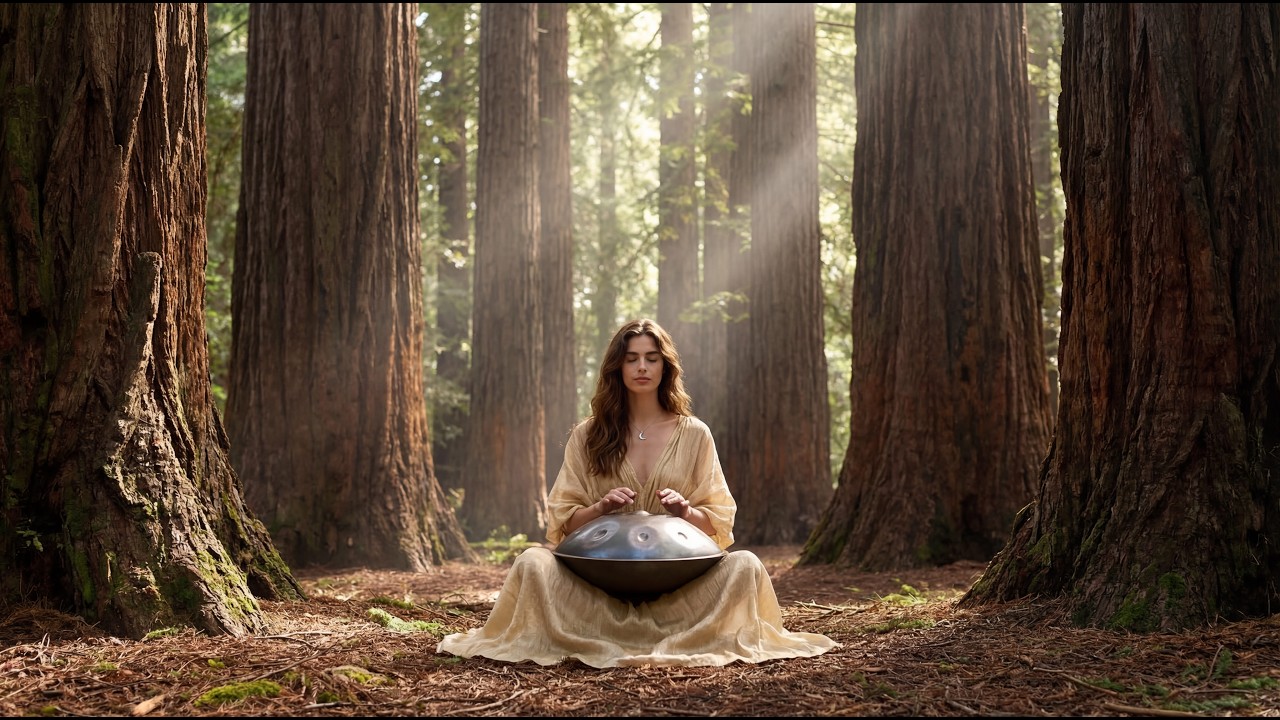 🌲 The Redwood Ring | Pure Solo Handpan in a Sacred Forest Circle (1-Hour Deep Zen)