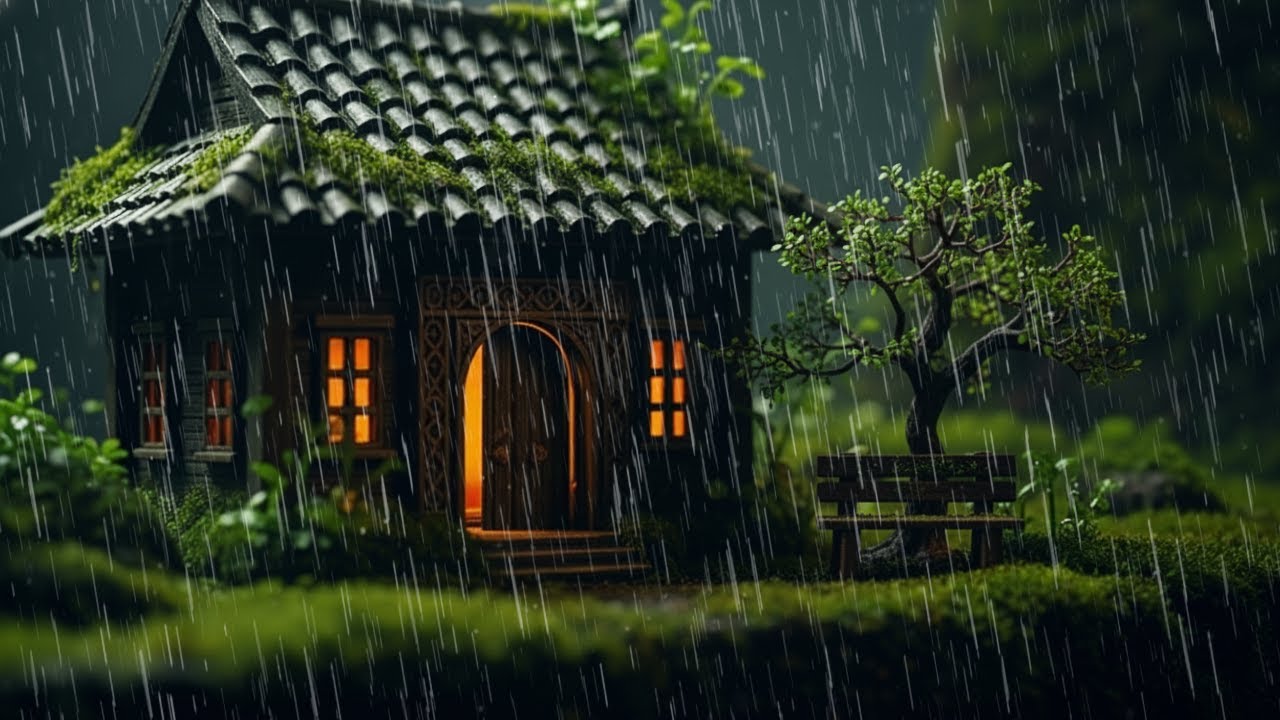 Успокойте тревогу за 5 минут и мгновенно засните под глубокий сон под ASMR белый шум сильного дождя