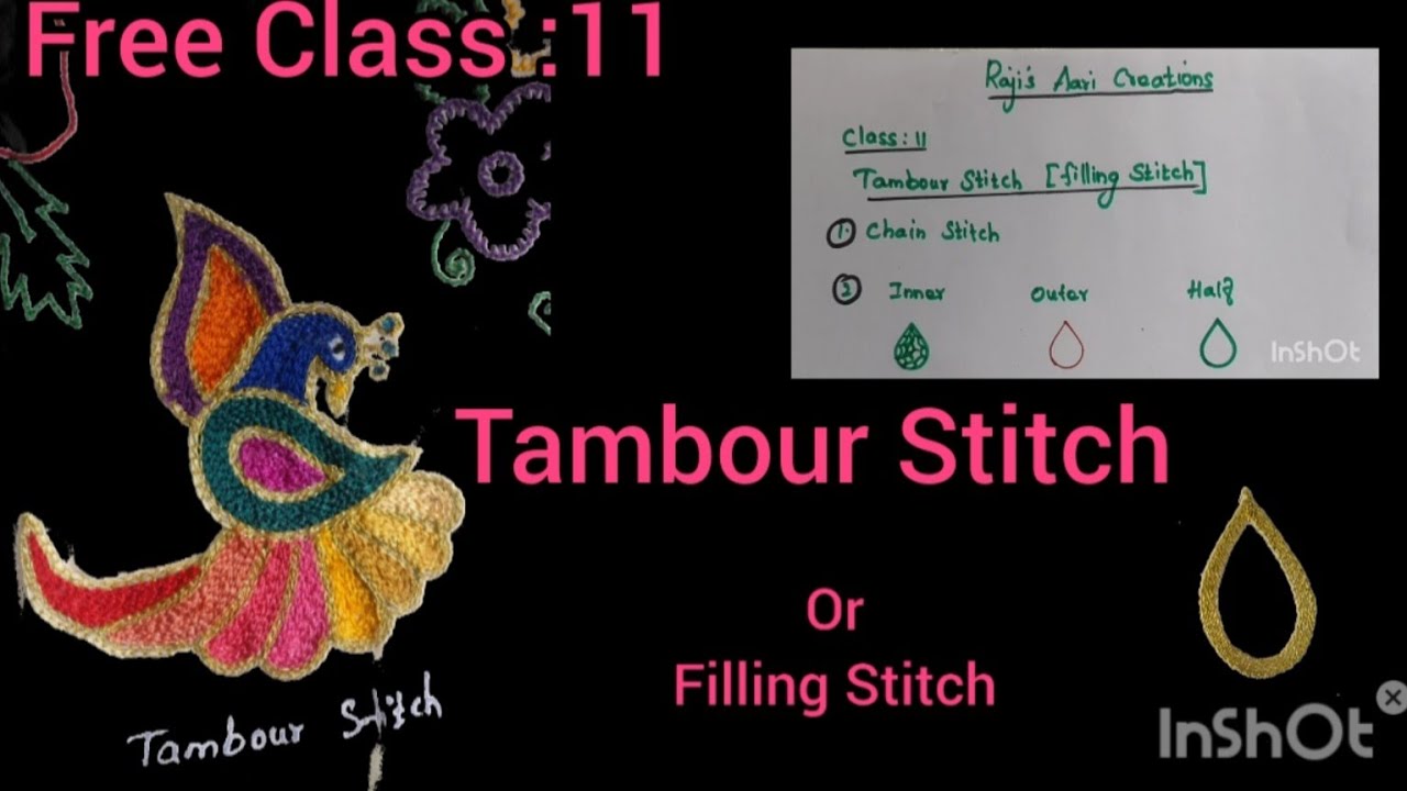 Free Class:11|Tambour  Stitch in Aari Embroidery Maggam work|For Online Class Whatsapp:9176633028
