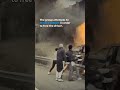 Watch as good Samaritans rush to fire-engulfed car #Shorts