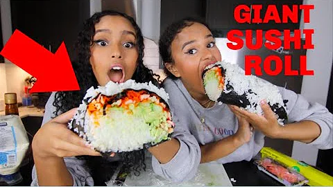 MAKING A 10 POUND SUSHI ROLL | Cooking with Osh and Akela Ep.4
