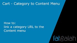 CART   how to link a category url to the content menu