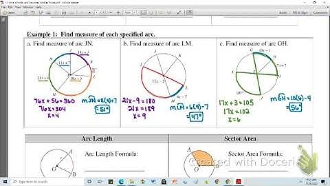 Math 3: 7-3 Arcs, Chords, and Inscribed Angles Notes