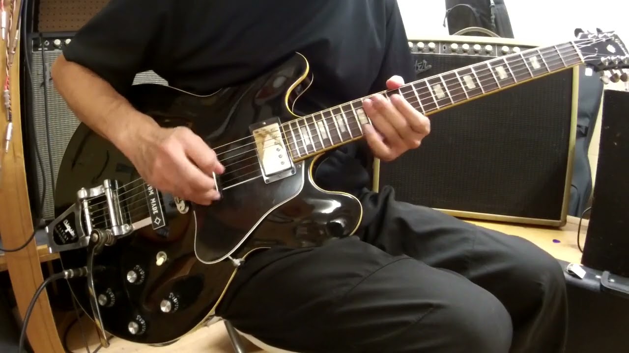 Vibramateを介して取り付けたBigsbyの補正例：Gibson Memphis ES-335