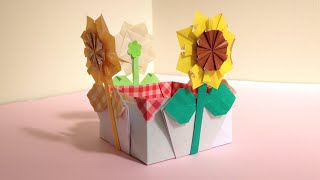 折り紙 マーガレットの花のバスケット 折り方 Origami Daisy Flower Basket Tutorial Niceno1 ナイス折り紙 Niceno1 Origami