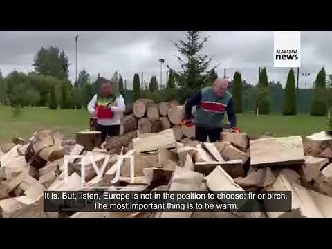 Video Kocak Presiden Belarus #Lukashenko Parodi Potong Kayu Bakar Buat Bantu Eropa