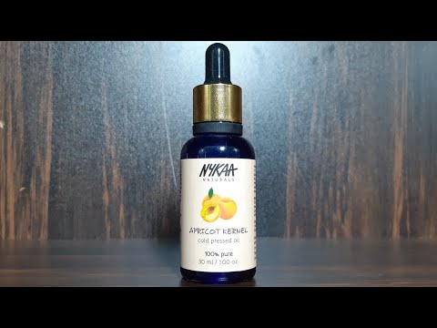Nykaa apricot kernel cold pressed carrier oil review, organic facial oil for face body and hair