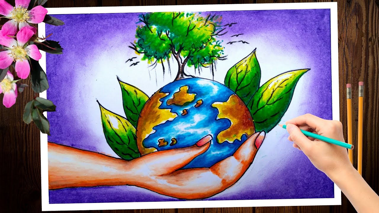 world earth day poster making. world earth day poster drawing ...