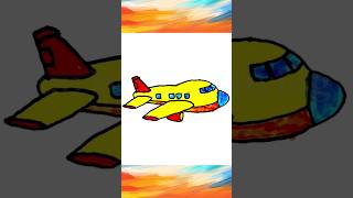 Airplane Color drawing art viralsound shorts viral shortvideo painting youtube youtubeshort