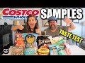 COSTCO SAMPLES TASTE TEST | First Time Trying NEW Costco Samples | Costco Grocery Haul Samples