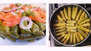 ورق عنب باللحمه المفرومه أبسط وأطعم طريقه ممكن تجربوها stuffed grape leaves with ground beef