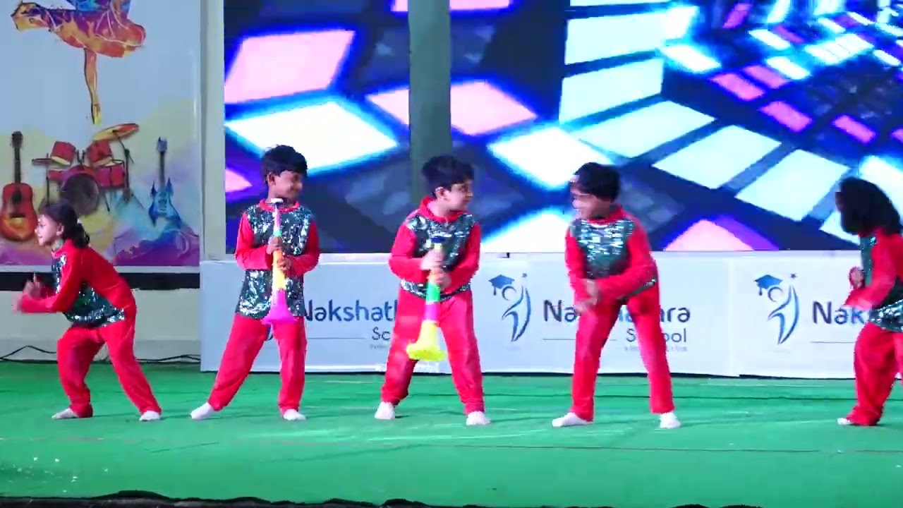 Cute stars from UKG dancing to Guleba Song at  Nakshathra School Nellore's Annual Day 2022-2023