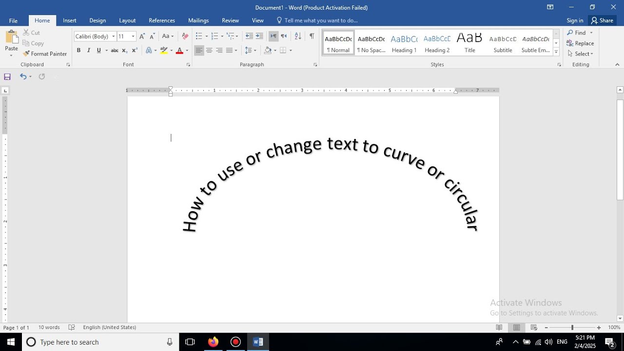 Create CURVED Text in MS Word Easily? #computer #msoffice - YouTube