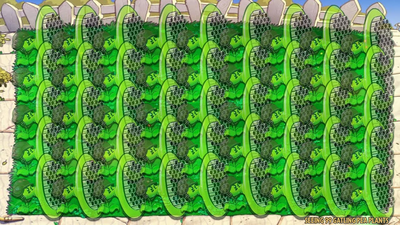 SEEING 99 GATLING PEA PLANTS VS 99 DR ZOMBOSS PLANTS VS ZOMBIES BATTLEZ ...