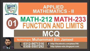 DAE Applied Mathematics II MATH212 MATH233 CH 01 MCQ |#DAE #math212 #math233 #mcq #civil #technology