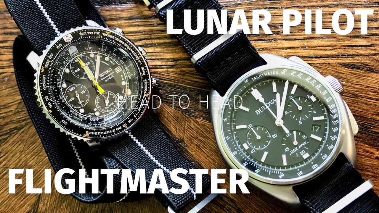 Head to Head: Seiko Flightmaster vs Bulova Lunar Pilot Review - YouTube