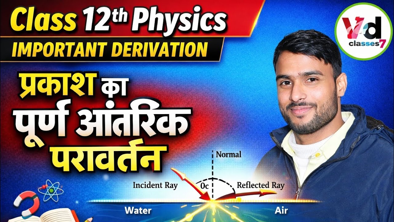 Class 12th prakash ka purn aantrik paravartan|पूर्ण आंतरिक परावर्तन। physics by vikash diwakar sir 