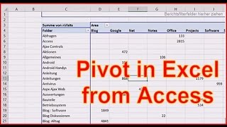 How to get a PivotTable in Microsoft Excel from an Access Database 2016