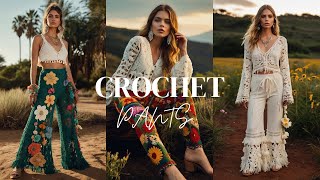 Top 30+ crochet pants and top (share ideas) #crochet #skirts #knitted #crochetideas