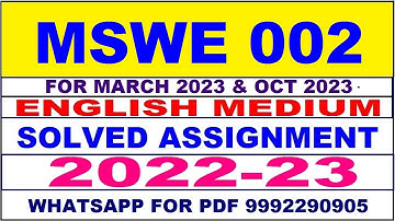 mswe 2 solved assignment 2022-23 in english | mswe 2 solved assignment 2022-23 | mswe 2 2023