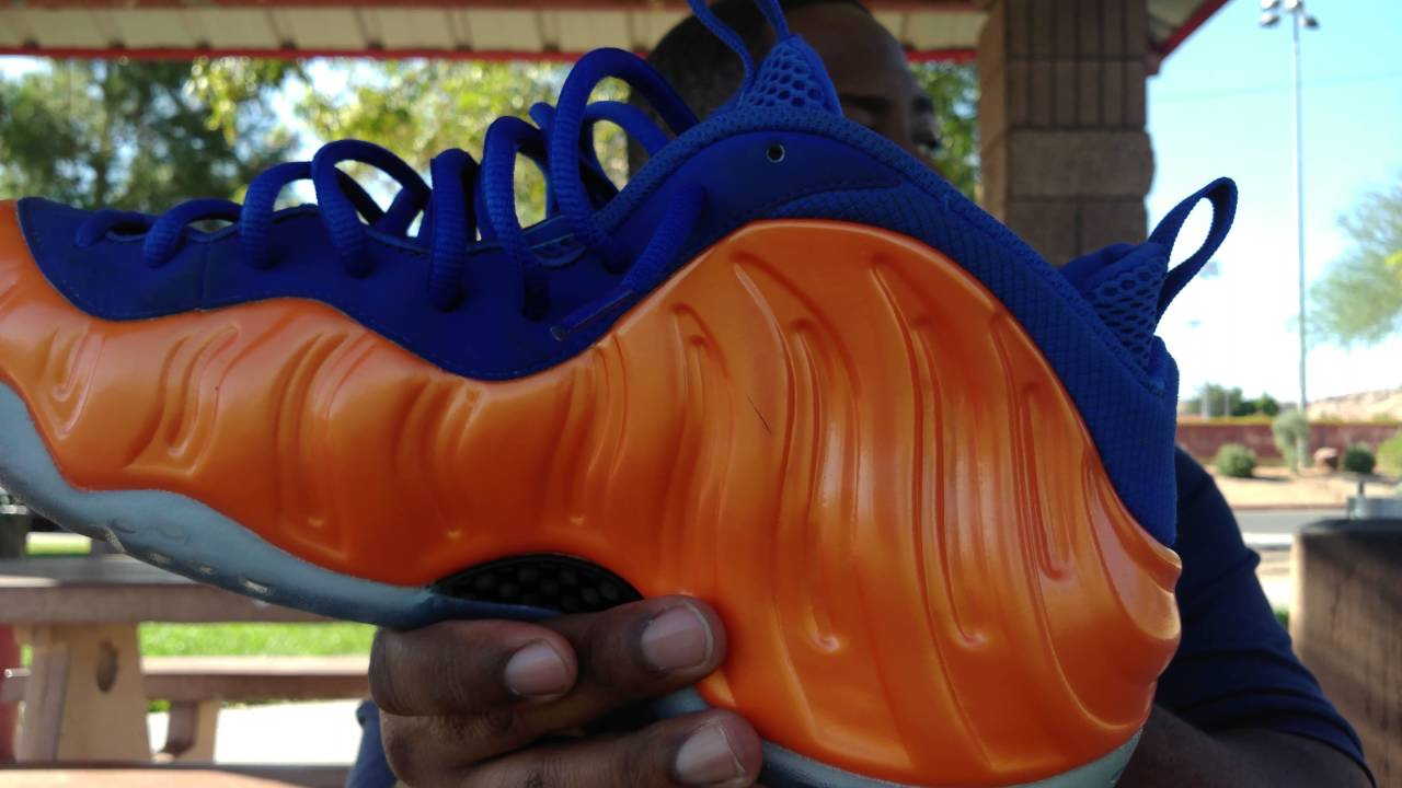 Nike Foamposites "Knicks" "Orange and Blue" Review 4k YouTube