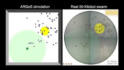 Kilobot foraging: Comparison between ARGoS simulation and reality