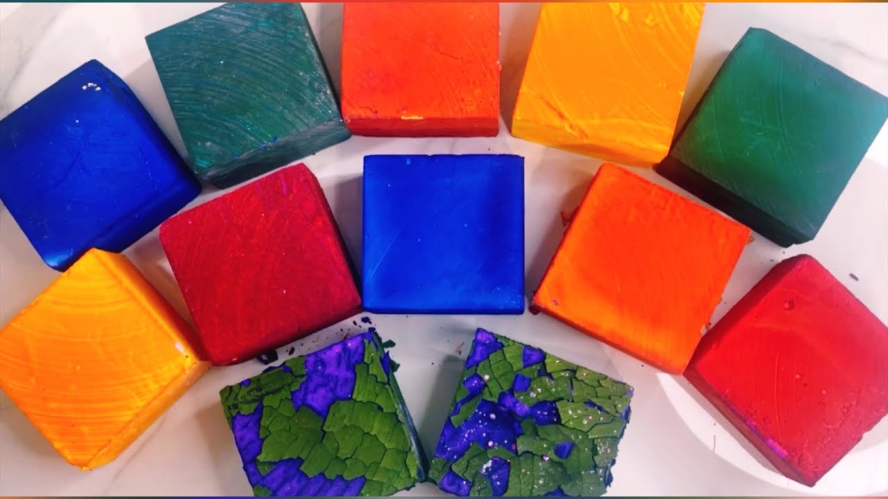 The Bold & The Beautiful 😋🩷🧡💙💜💚Crispy Dyed Blocks | Gym Chalk ASMR ...