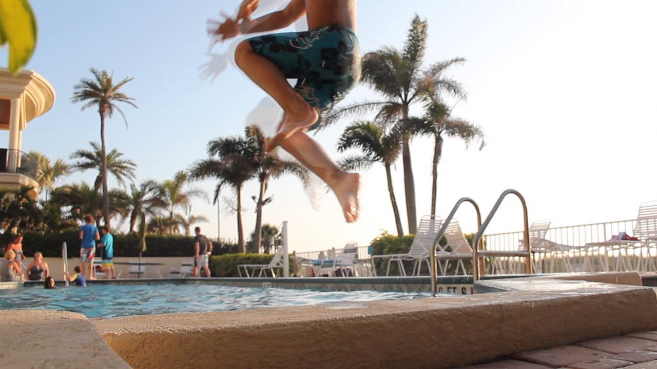 Cannonball! Pool side! YouTube