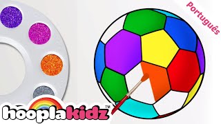 HooplaKidz Brasil | Pintura de bola de futebols | learning Video ...