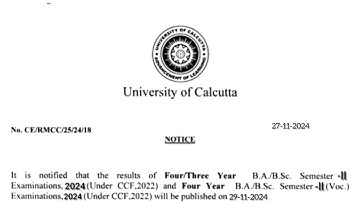 2nd semester result notice 2024 || 2nd sem result calcutta university || 2nd semester result 2024 CU