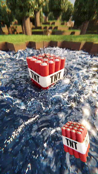 TNT vs Water Realistic Physics / Minecraft RTX #shorts #minecraft