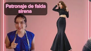 Patronaje de falda sirena! aprende costura facil!