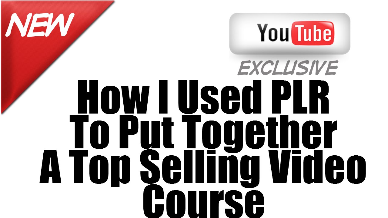 How To Use PLR To Put Together A Top Selling Video Course - YouTube