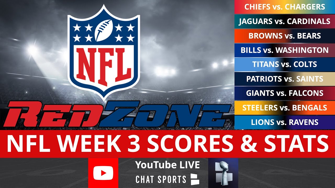 NFL RedZone Live Streaming Scoreboard Sunday NFL Week 3 Scores, Stats