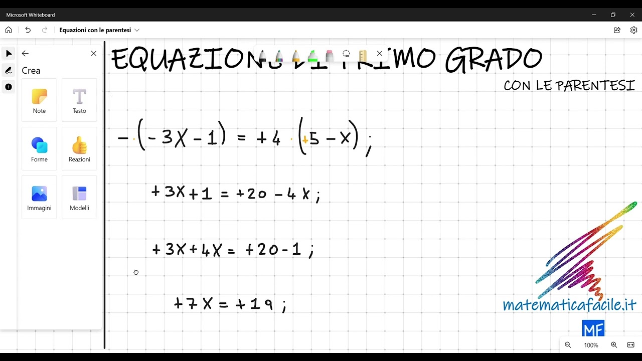 Equazioni con le parentesi - 3rd