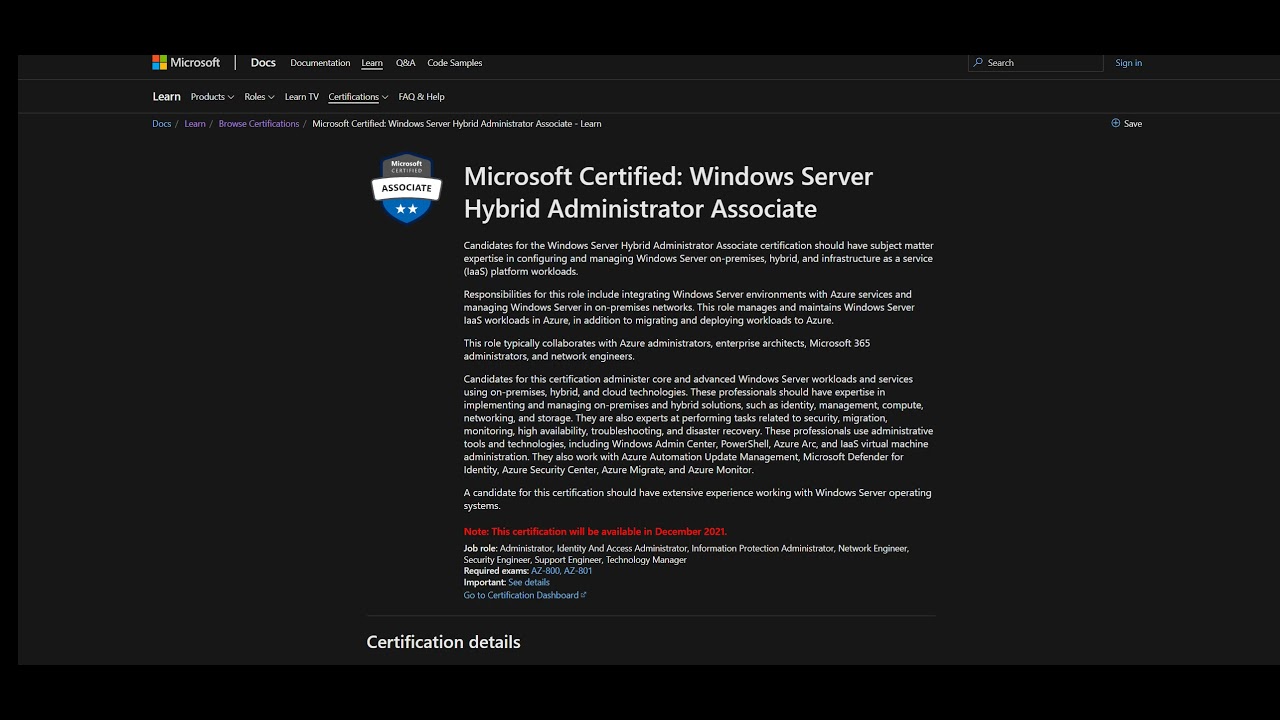 Microsoft Certified Windows Server Hybrid Administrator Associate Blog