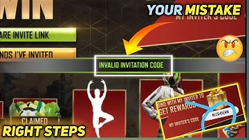 Invalid Invitation Code Problem Solve | Invite And Win Event Free Fire Max | How To Complete Invite😕