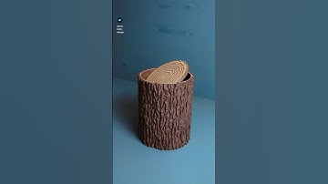 My tree trunk trash can! 🗑️