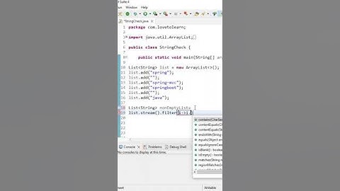 Remove empty string from list using streams java8 #trending