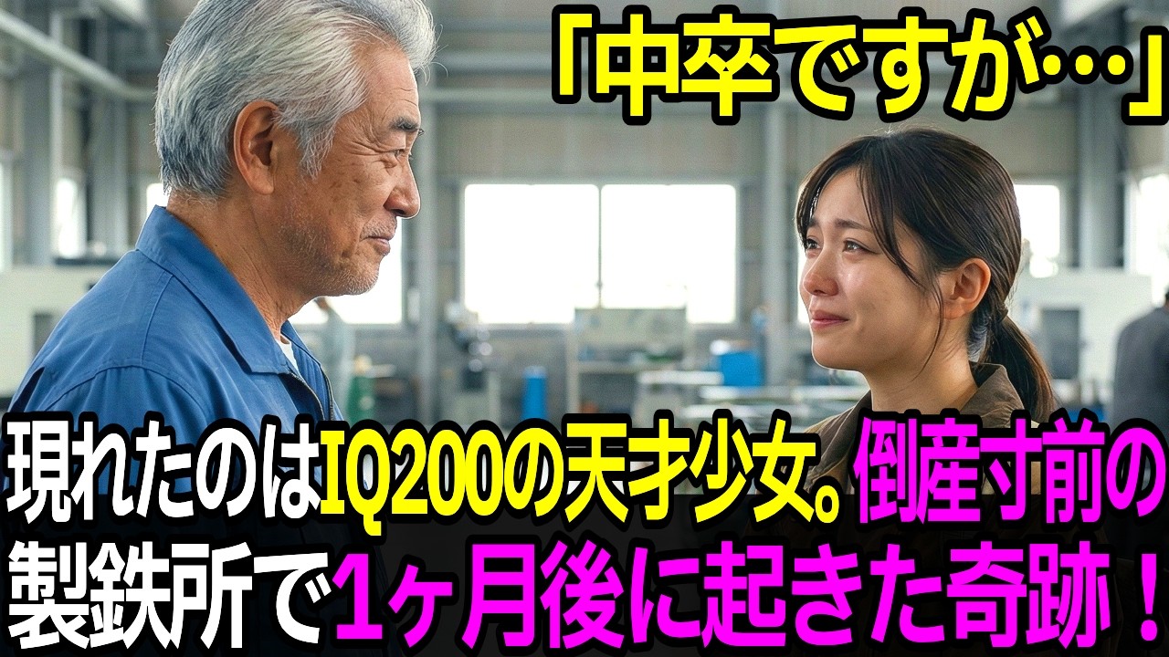「中卒ですが…」現れたのはIQ200の天才少女。倒産寸前の製鉄所で1ヶ月後に起きた奇跡！【感動する話】【朗読】
