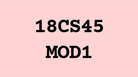 18CS45 MODULE 1 OBJECT ORIENTED CONCEPTS (OOC) | VTU 4th SEM CSE