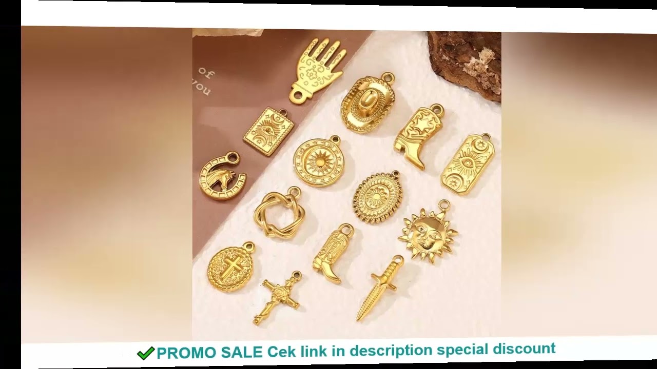 3Pcs Stainless Steel Sun/Star/Hat/Boots Charms 18K Gold Color Plated Pendants DIY Bracelet Necklace