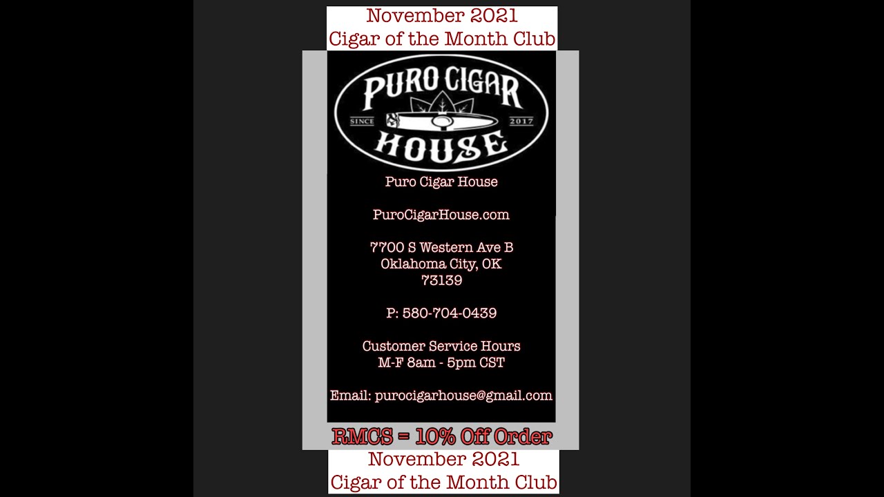 PuroCigarHouse.com Cigar of the Month Club November 2021 RMCS=10% off order