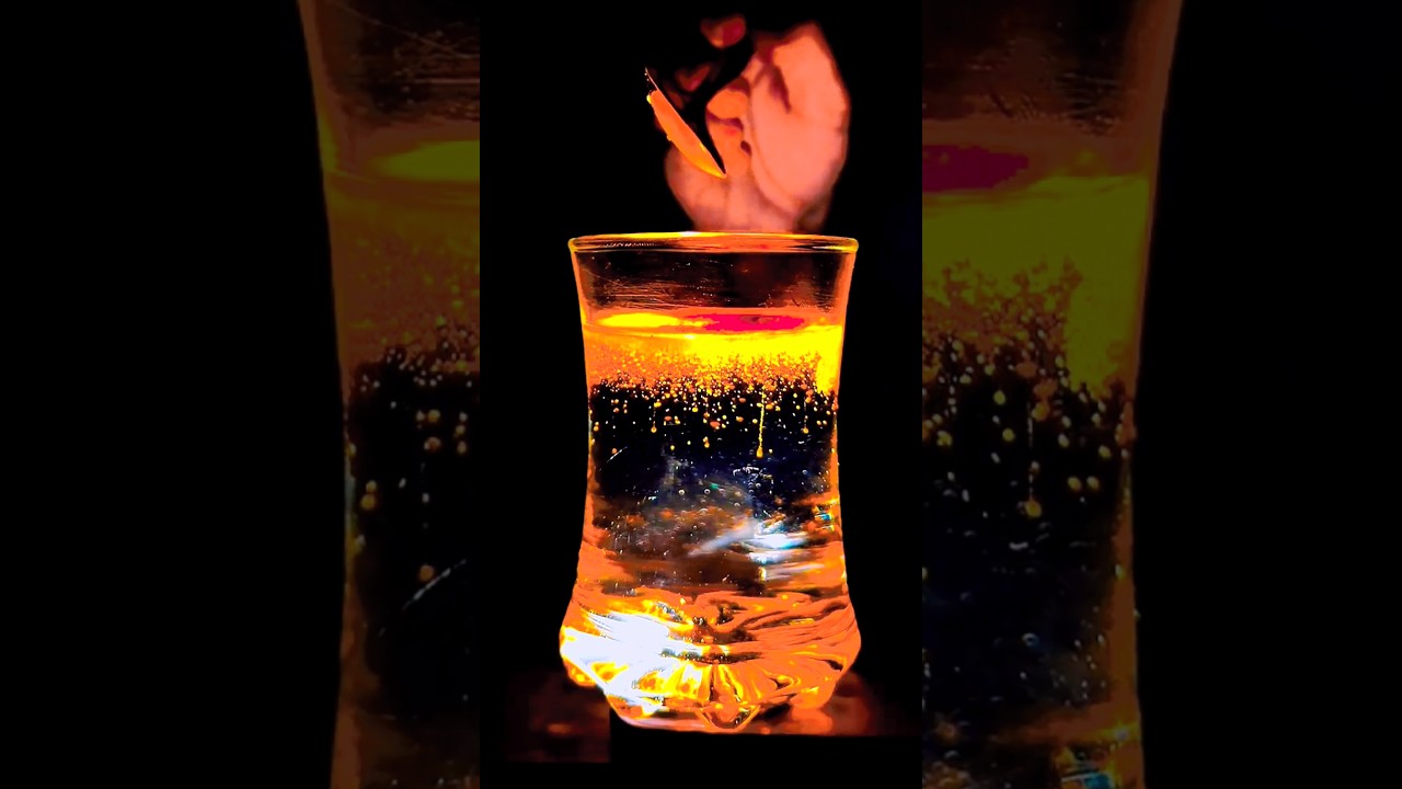 Glass Water Fire Effect 🔥 | Powder Reaction in Slow Motion | Shujat Explore Shorts