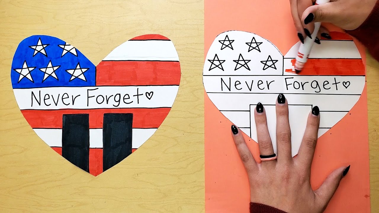 Let's Draw: 9/11 Paper Hearts - YouTube