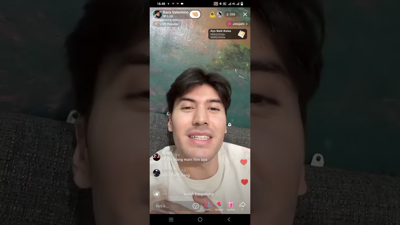LIVE TIKTOK BARA VALENTINO 21/02/2026 PENAMPILAN FRESH HABIS CUKURAN 🤏😍